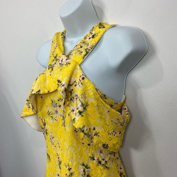 Rachel Roy Yellow Lace Floral Sleeveless Dress - Picture 8 of 10